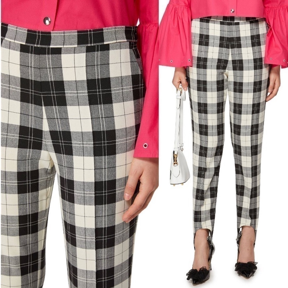 Baum Und Pferdgarten Naleen Tailored Trousers in Ivory & Black Check Size: 4